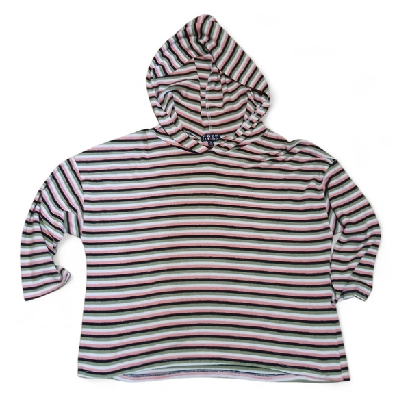 Poof! Tops - Poof! Multicolor Striped Hoodie Size Small
